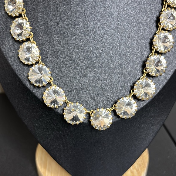 J. Crew Clear Rhinestone Boho Statement Jewelry Necklace - Picture 2 of 9
